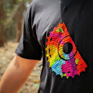 Calyz Black T-shirt with Colorful Cycle Cassette Hub